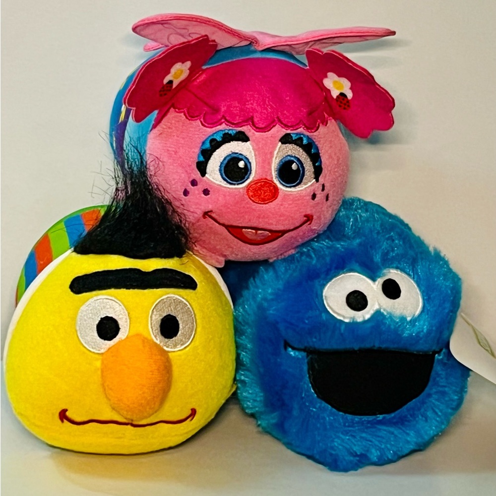 (3) Sesame Street Stackable Plush -Special Edition -